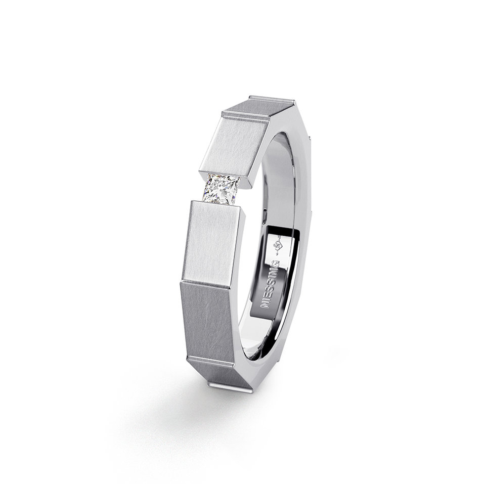 Prsten platina s diamantem Spannring Bambo