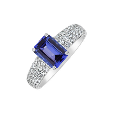 Prsten s diamanty a tanzanitem Diamond Whisper