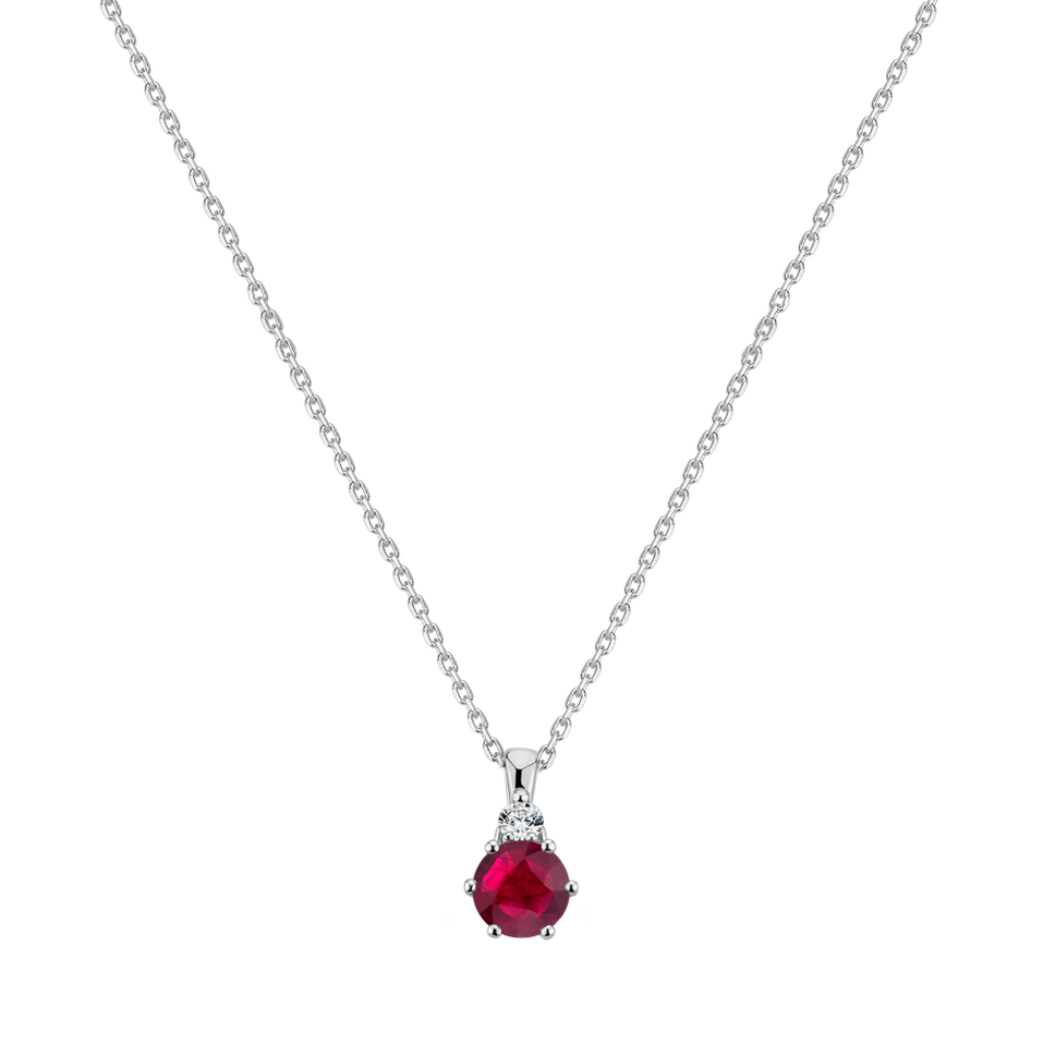 Náhrdelník s diamantem a rubínem Diamara