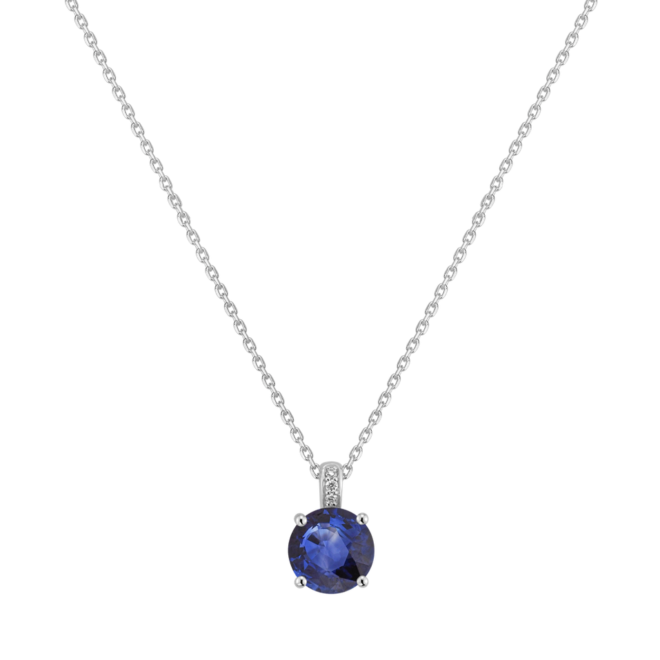 Náhrdelník s diamanty a safírem Seraphita