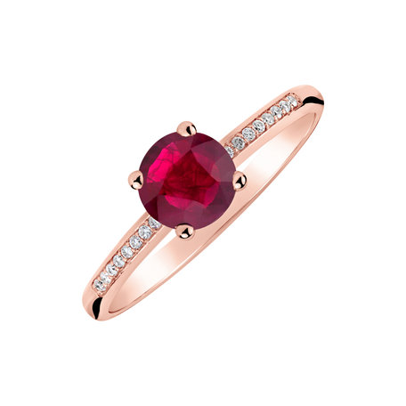 Prsten s diamanty a rubínem Velvet