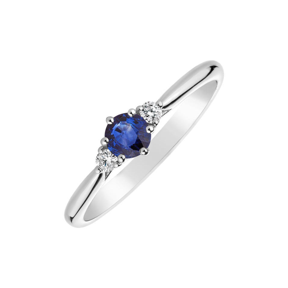 Prsten s diamanty a safírem Midnight Serenity