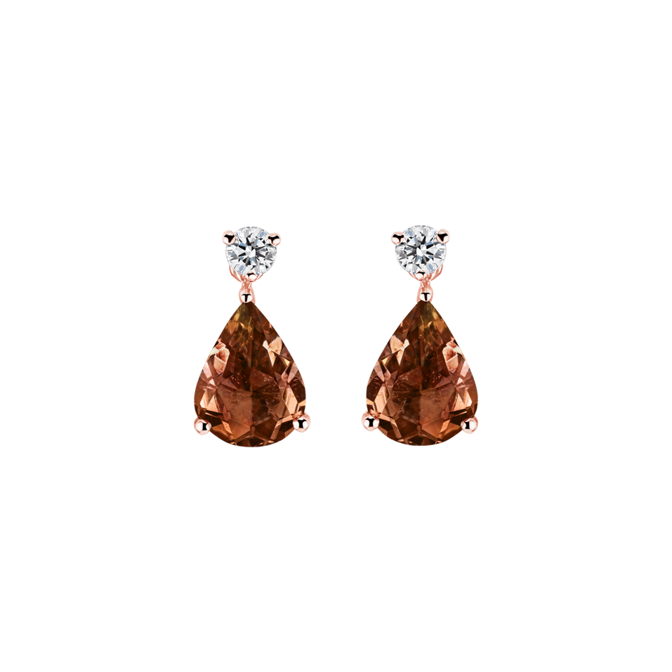 Náušnice s diamanty a turmalínem Galatea