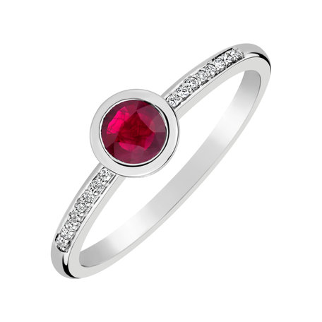 Prsten s diamanty a rubínem Regal Sparkle