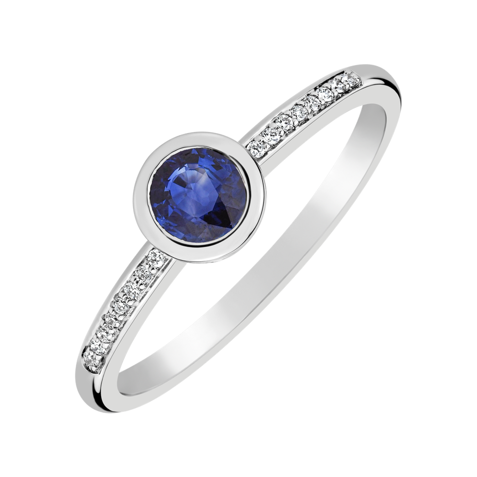 Prsten s diamanty a safírem Regal Sparkle