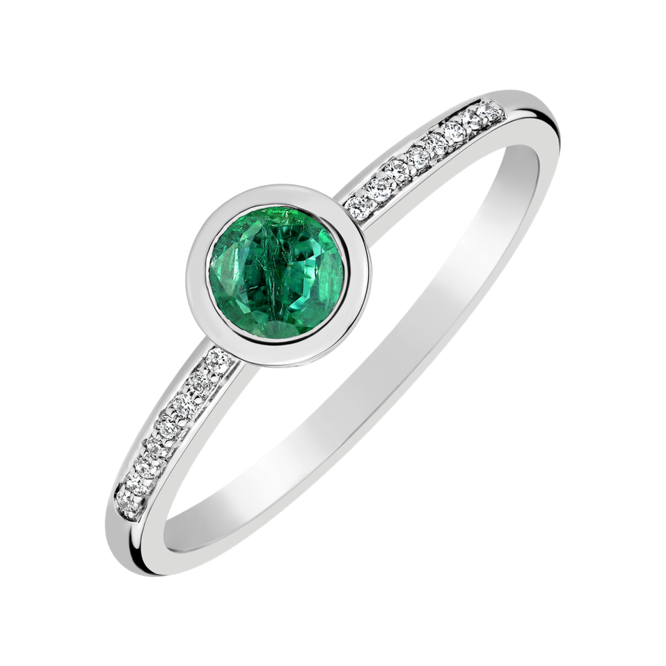 Prsten s diamanty a smaragdem Regal Sparkle