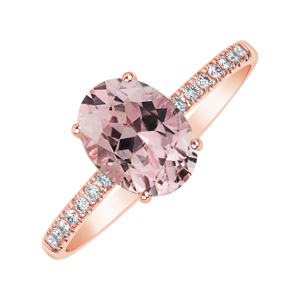 Prsten s diamanty a morganitem Touch of Spark