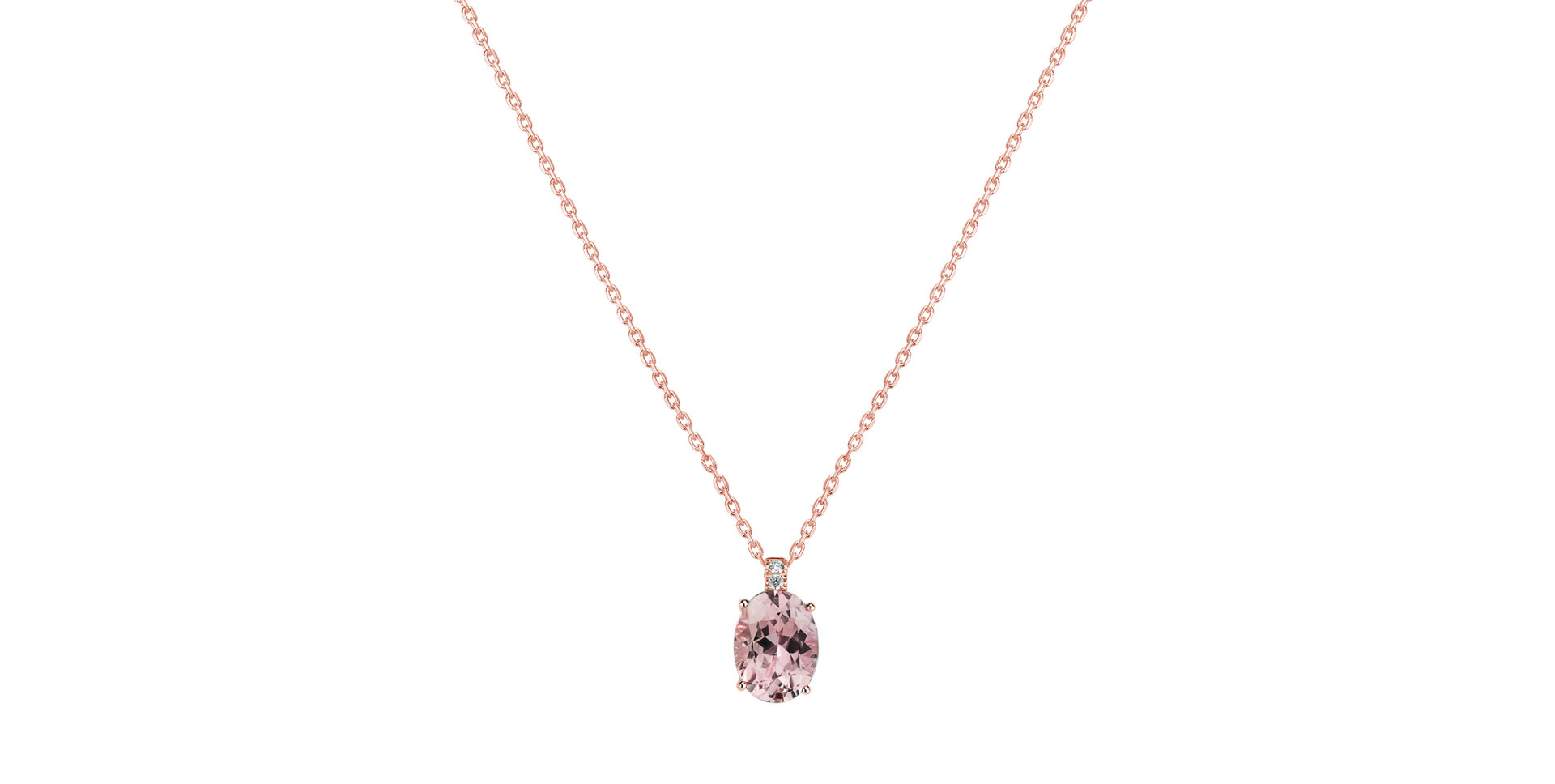 Náhrdelník s diamanty morganitem Aurora