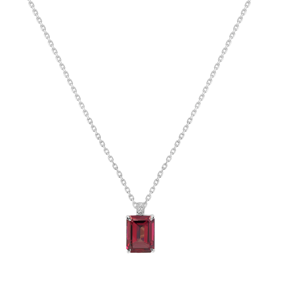 Náhrdelník s diamanty a rhodolitem Mireth