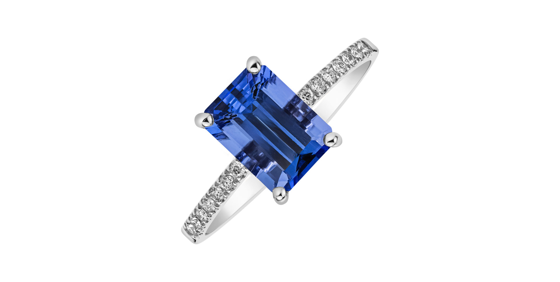 Prsten s diamanty a tanzanitem Mireth