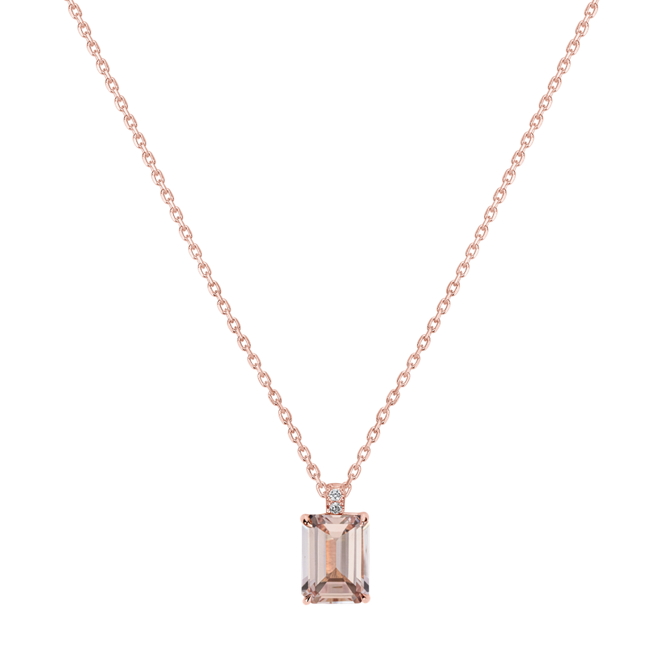 Náhrdelník s diamanty a morganitem Mireth