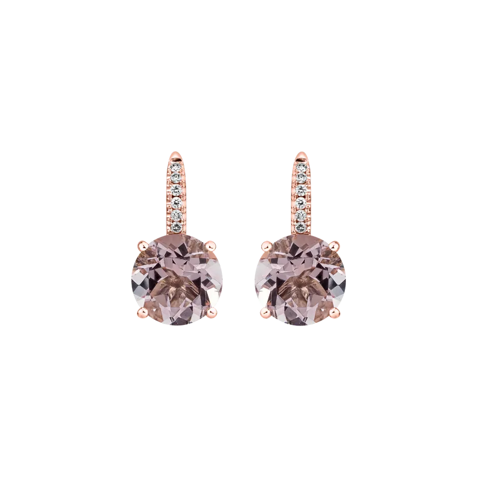 Náušnice s diamanty a morganitem Zorabelle