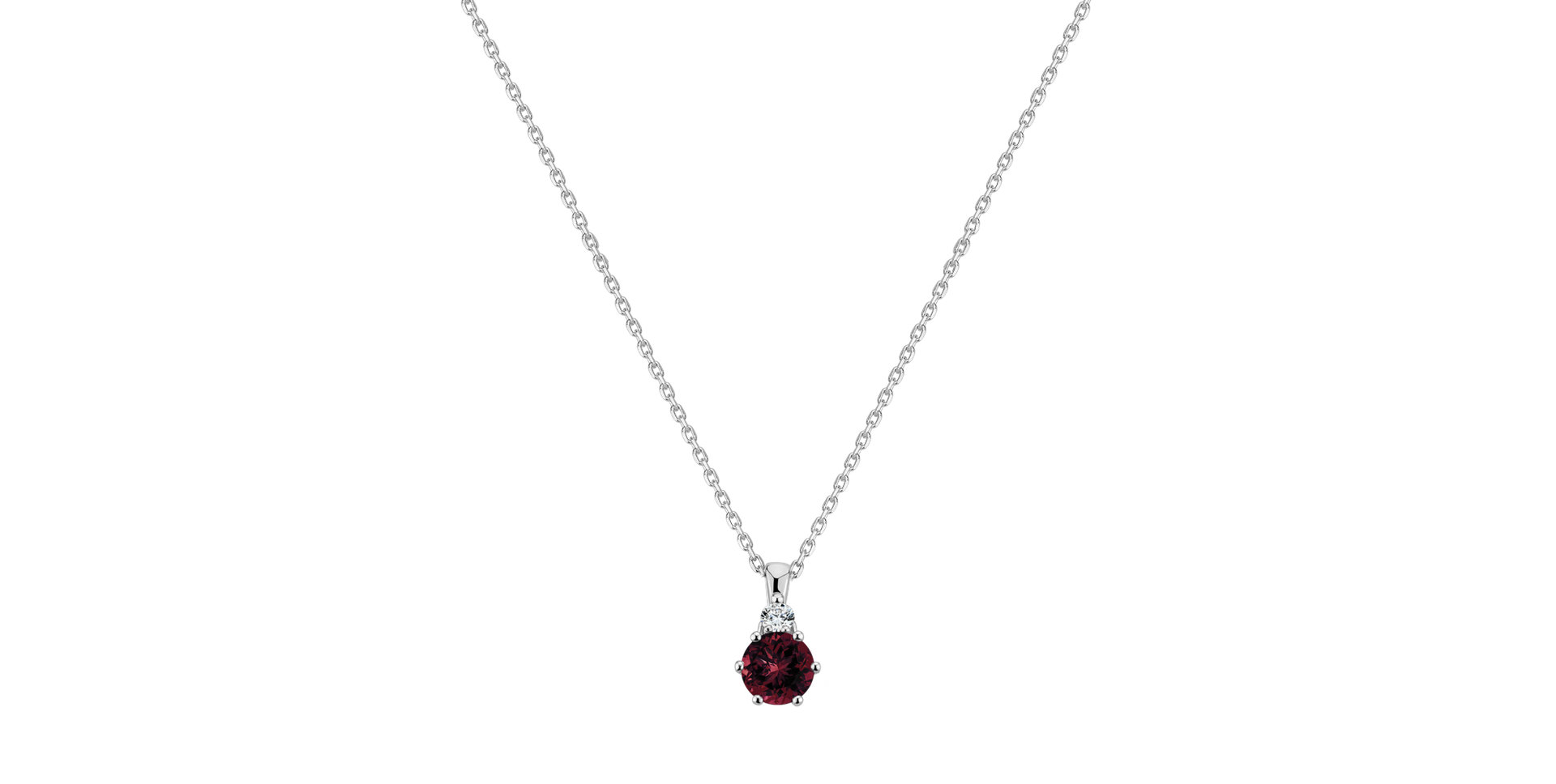 Náhrdelník s diamantem a rhodolitem Midnight Serenity