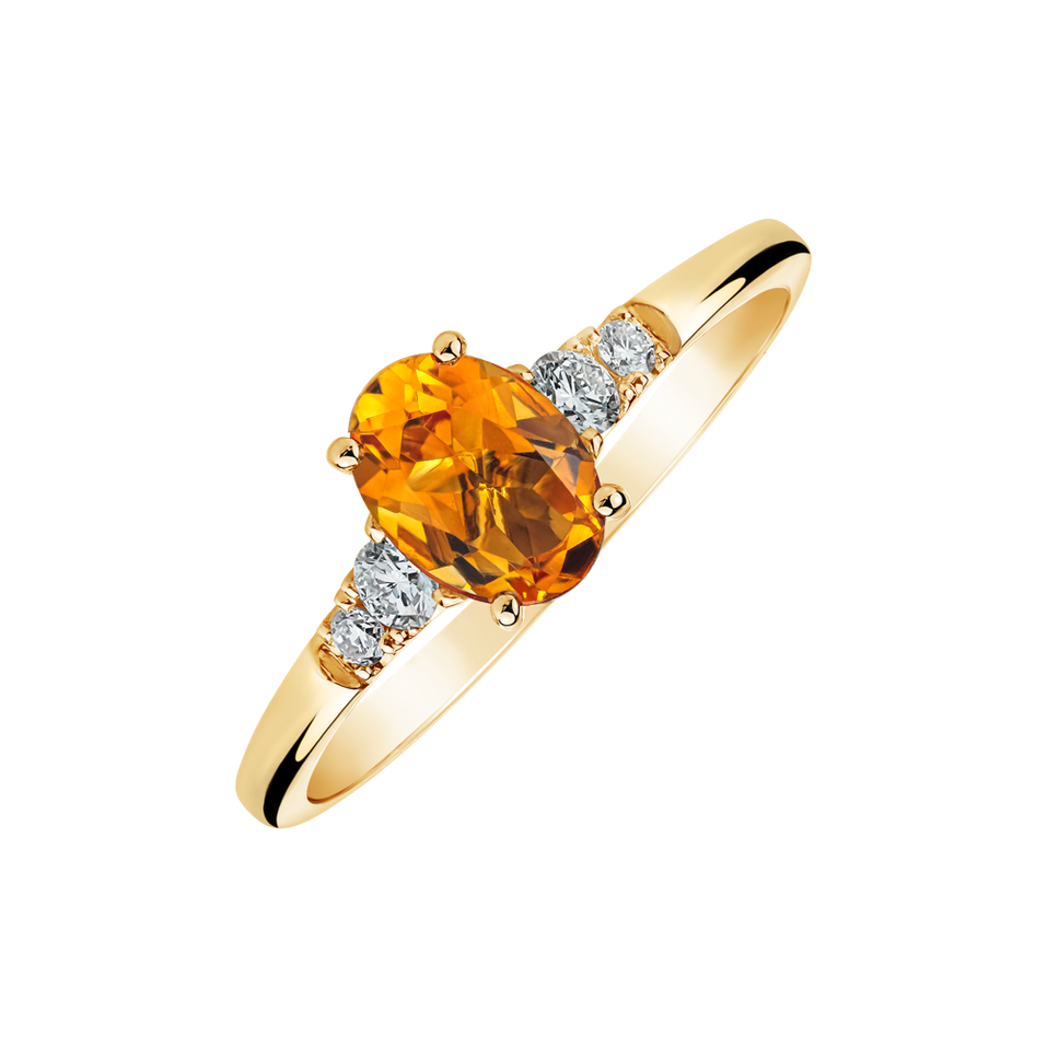 Prsten s diamanty a citrínem Melisandra
