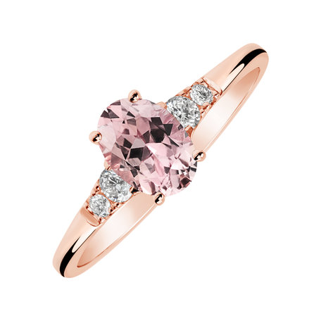 Prsten s diamanty a morganitem Melisandra