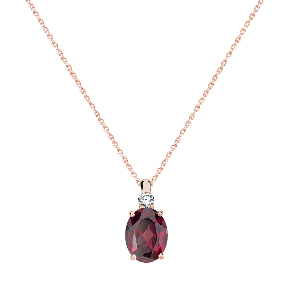 Náhrdelník s diamantem a  rhodolitem Asuan
