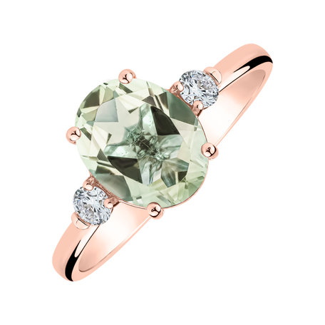 Prsten s diamanty a ametystem Asuan