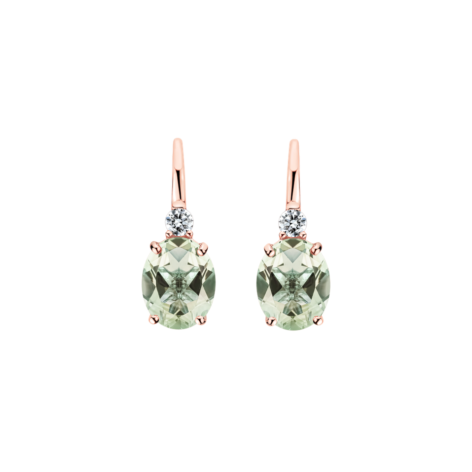 Náušnice s diamantem a ametystem Asuan