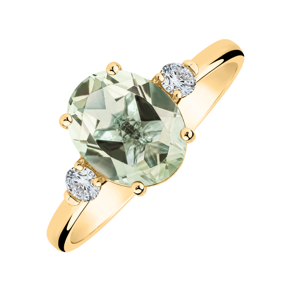 Prsten s diamanty a ametystem Asuan