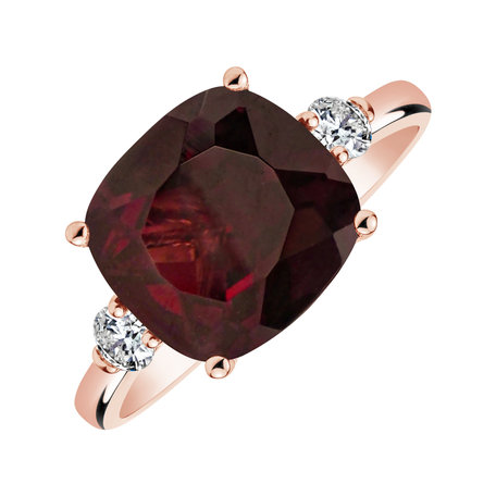 Prsten s diamanty a rhodolitem The Countess
