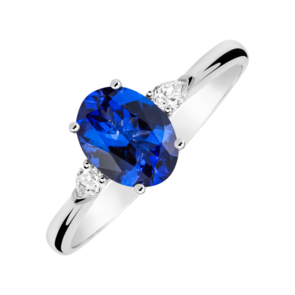 Prsten s diamanty a tanzanitem Annelise