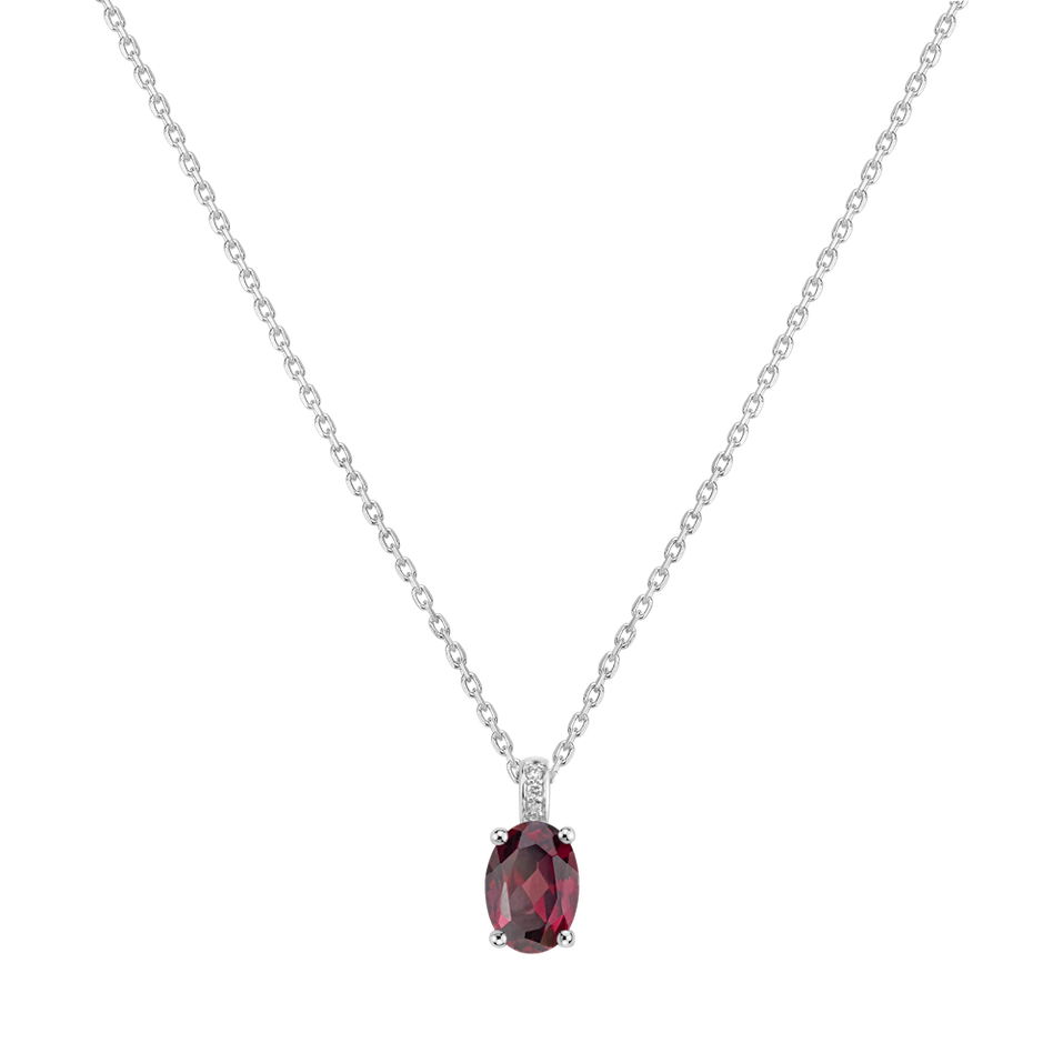 Náhrdelník s diamanty a rhodolitem Lauriene