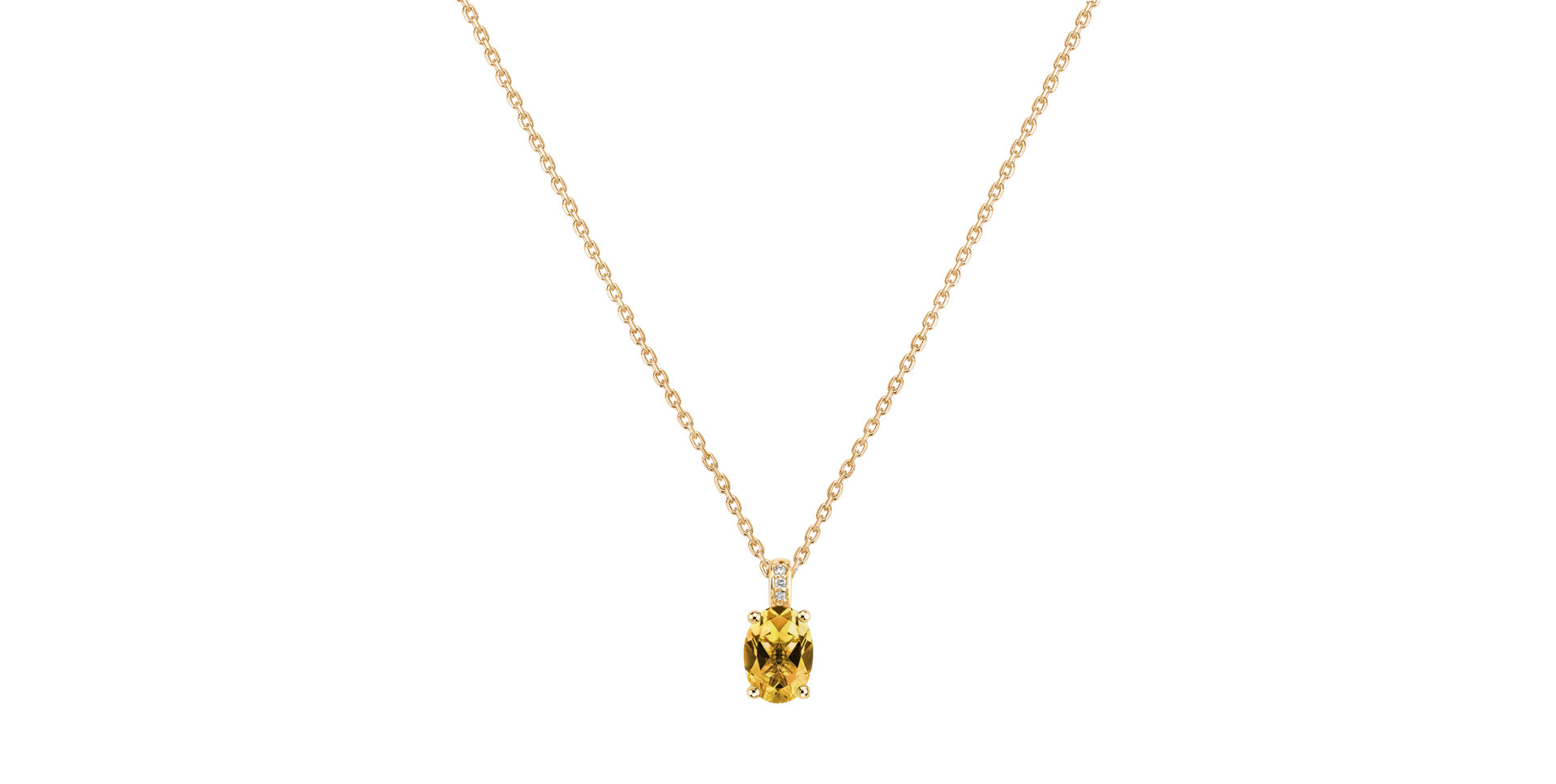 Náhrdelník s diamanty a citrínem Lauriene