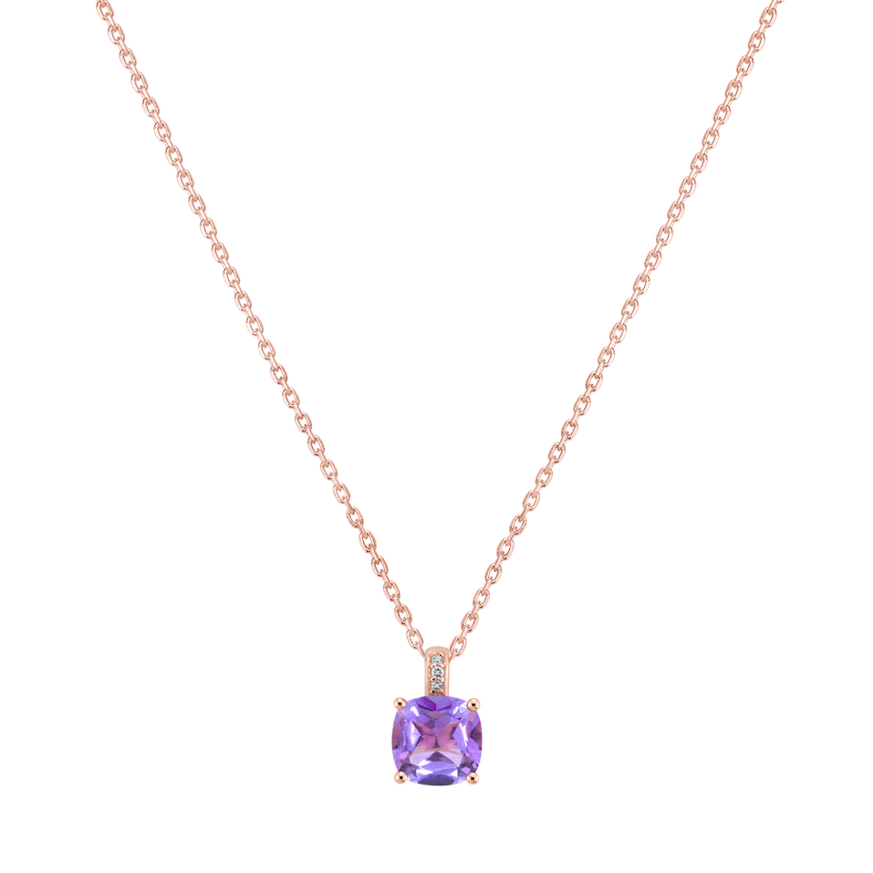 Náhrdelník s diamanty a ametystem Amariel
