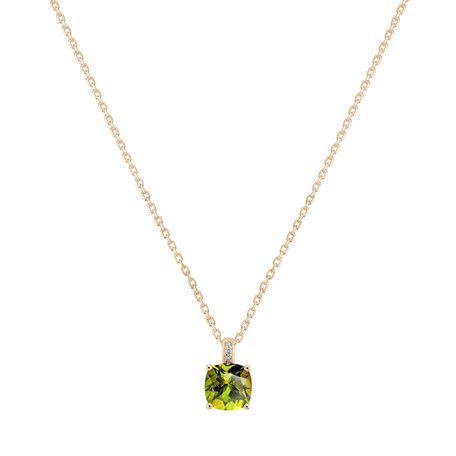 Náhrdelník s diamanty a peridotem Amariel