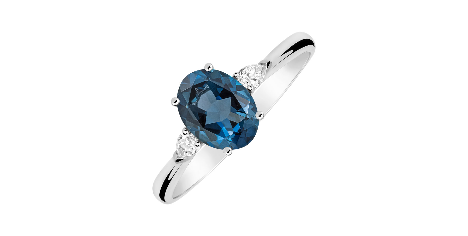 Prsten s diamanty a topazem Annelise