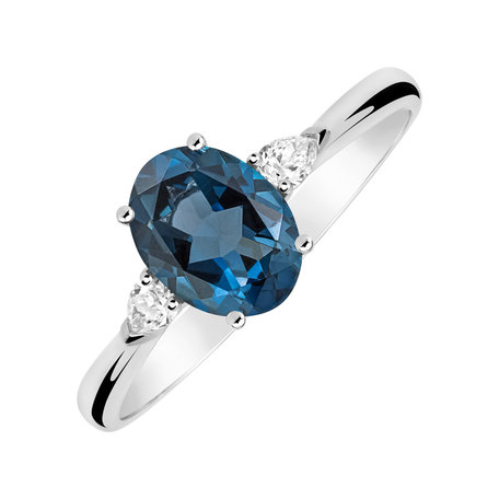 Prsten s diamanty a topazem Annelise