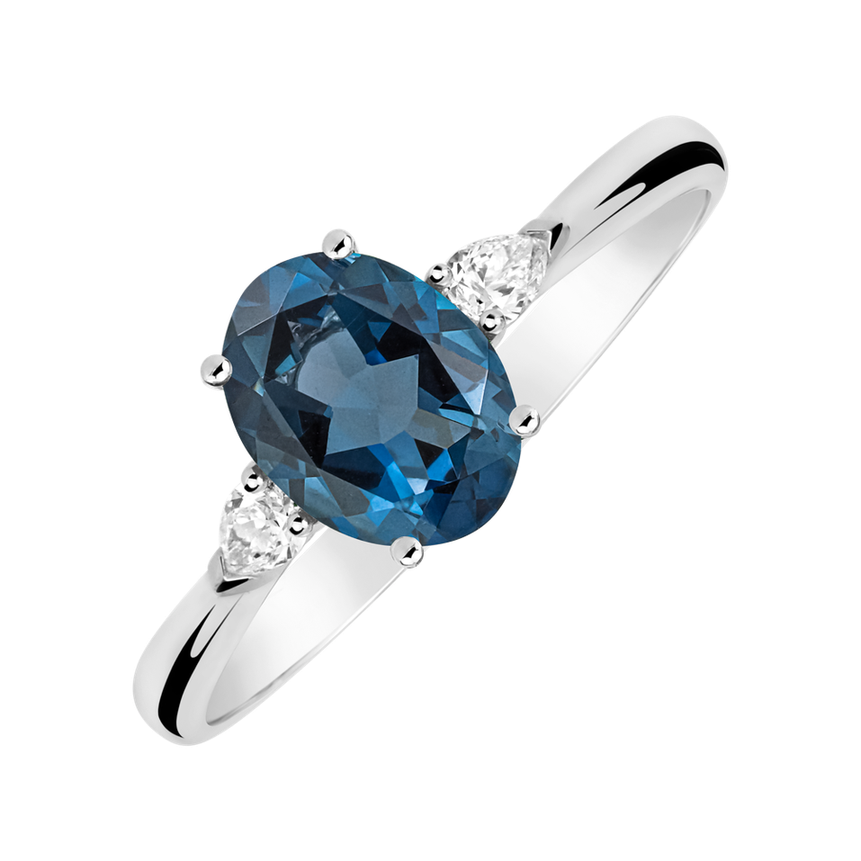 Prsten s diamanty a topazem Annelise