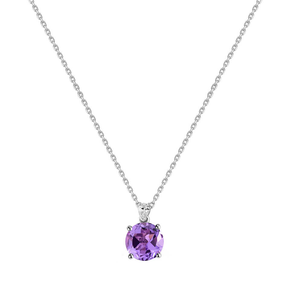 Náhrdelník s diamantem a ametystem Mariella