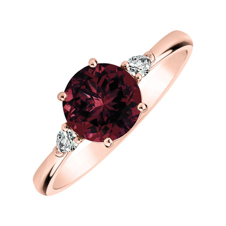 Prsten s diamanty a rhodolitem Majestic Oasis