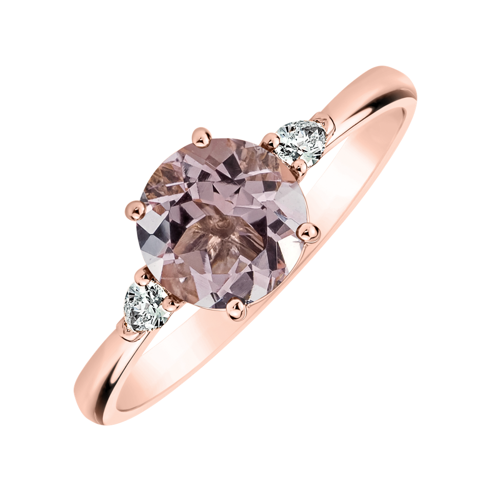 Prsten s diamanty a morganitem Majestic Oasis