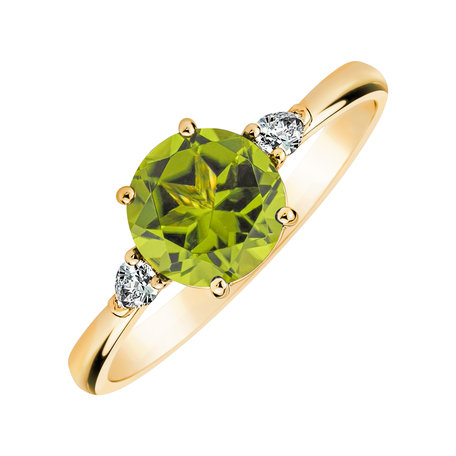 Prsten s diamanty a peridotem Majestic Oasis