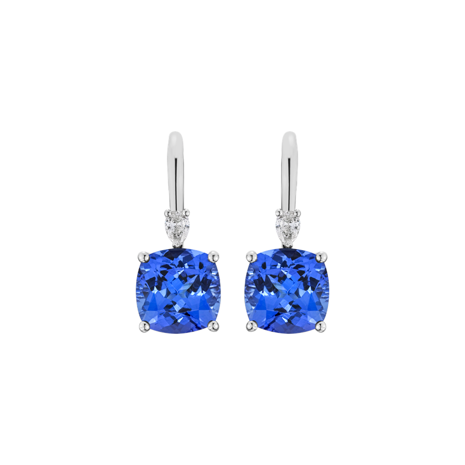 Náušnice s diamantem a tanzanitem Mirabel