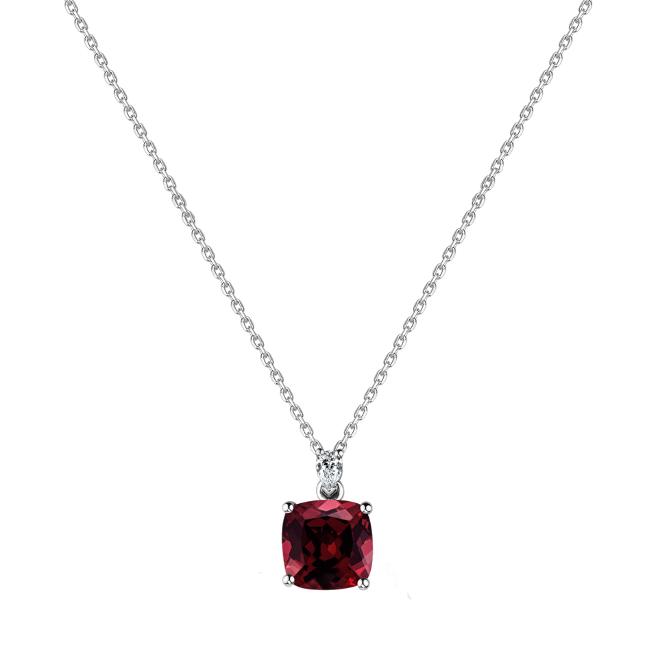Náhrdelník s diamantem a rhodolitem Mirabel