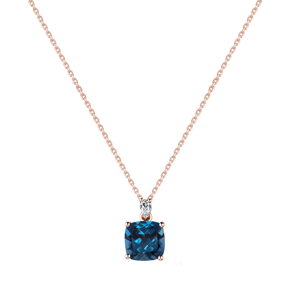 Náhrdelník s diamantem a topazem Mirabel