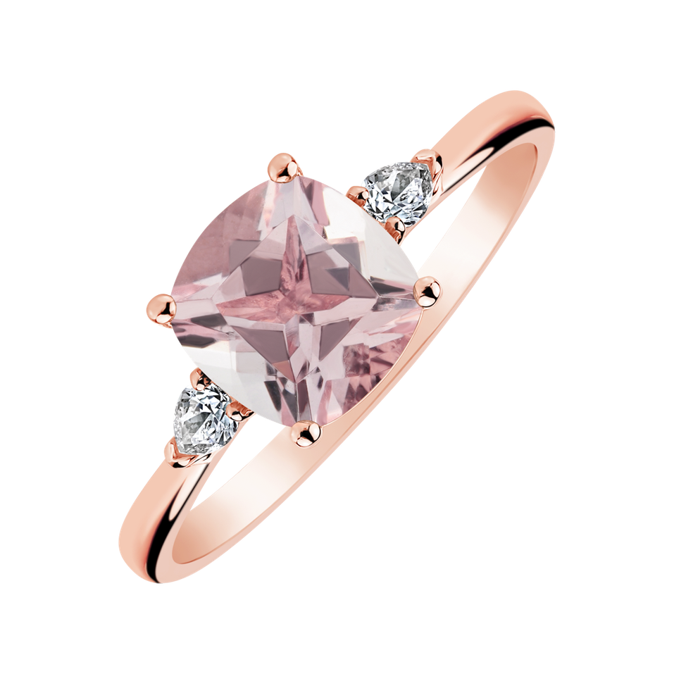 Prsten s diamanty a morganitem Mirabel