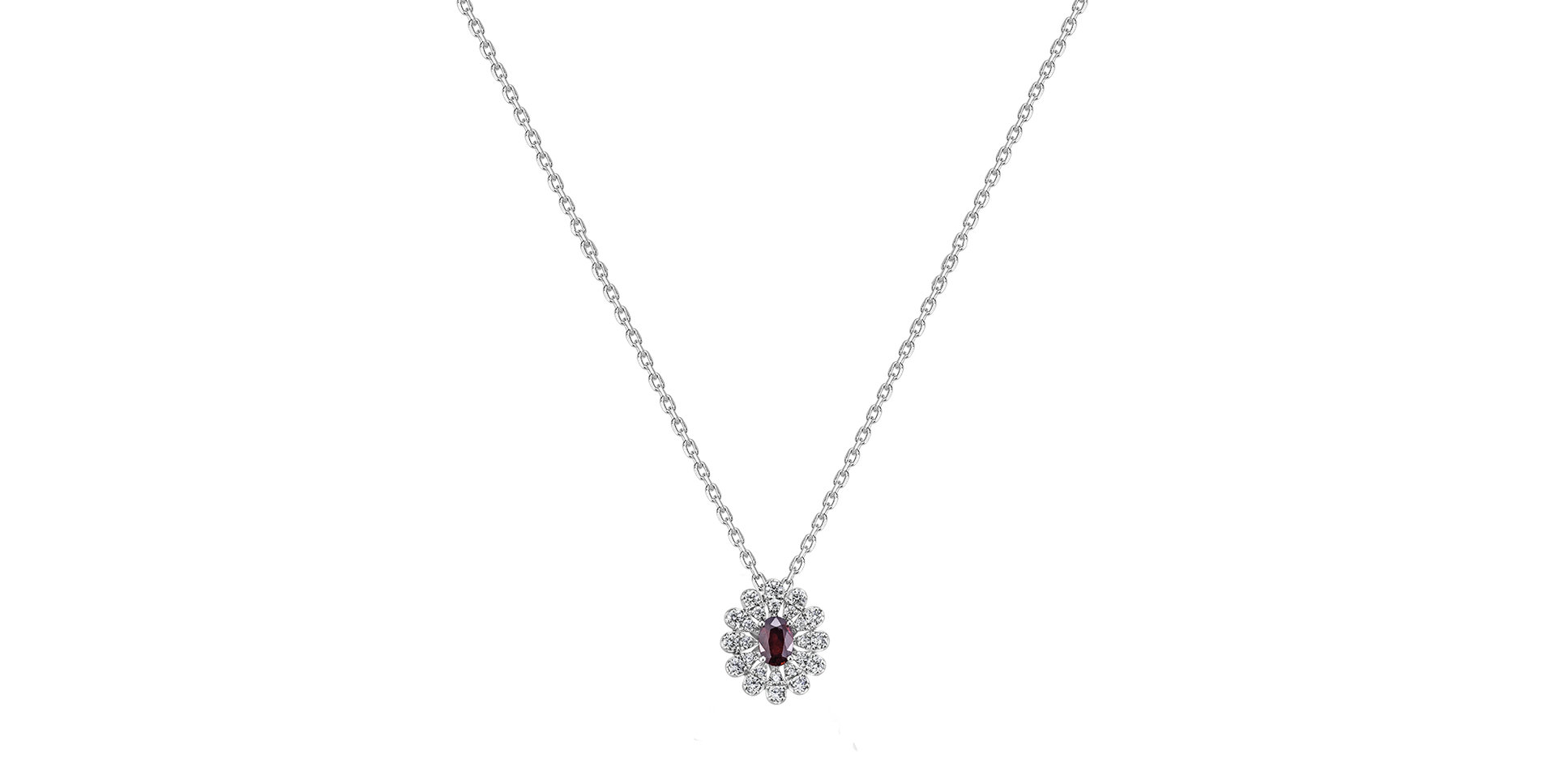 Náhrdelník s diamanty a rubínem Starlight Bloom