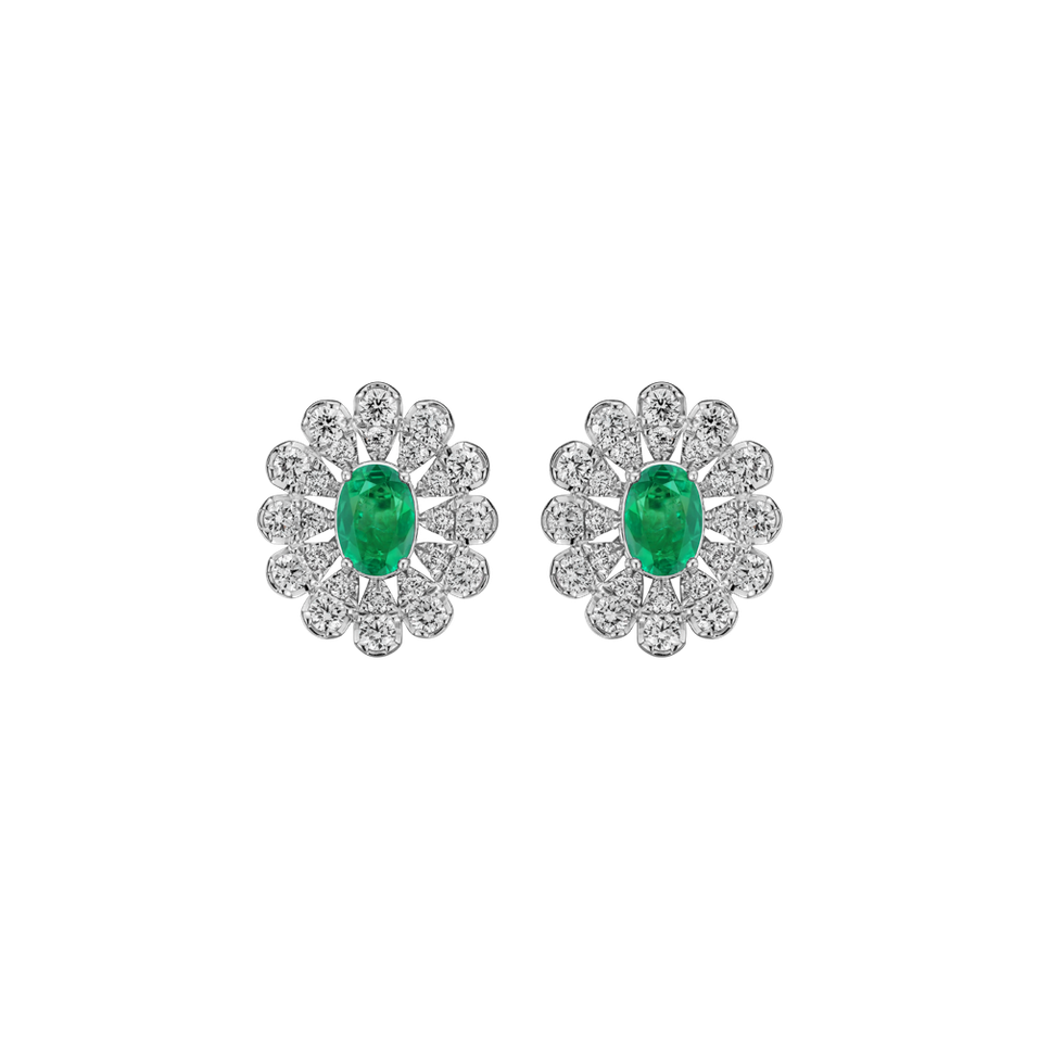 Diamond earrings with Emerald Starlight Bloom