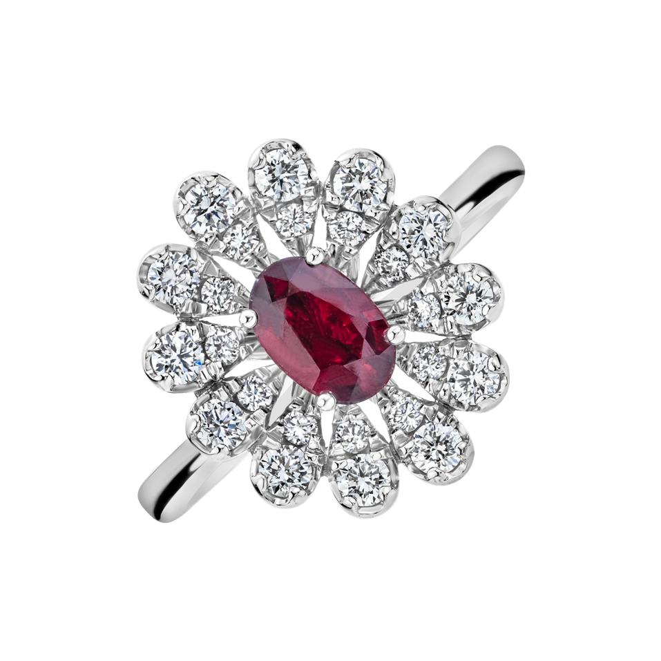 Prsten s diamanty a rubínem Starlight Bloom