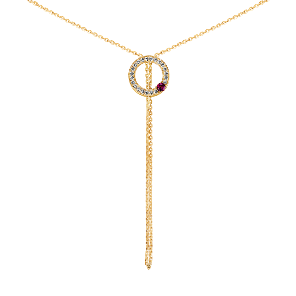 Náhrdelník s diamanty a rhodolitem Perfect Sphere