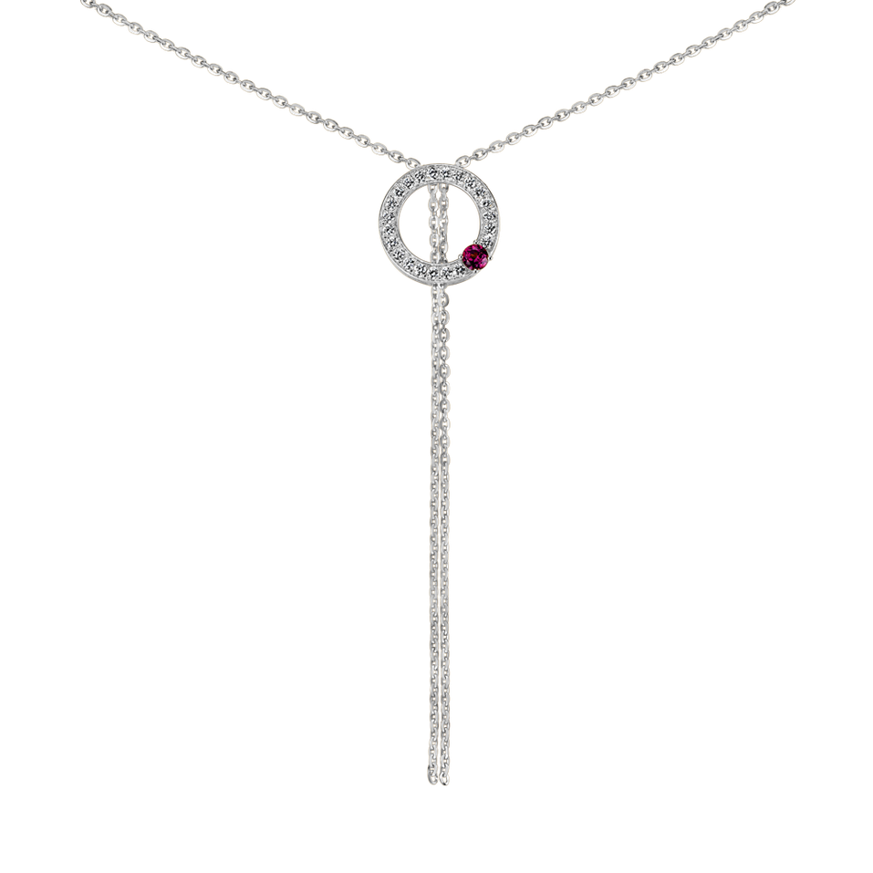 Náhrdelník s diamanty a rhodolitem Perfect Sphere