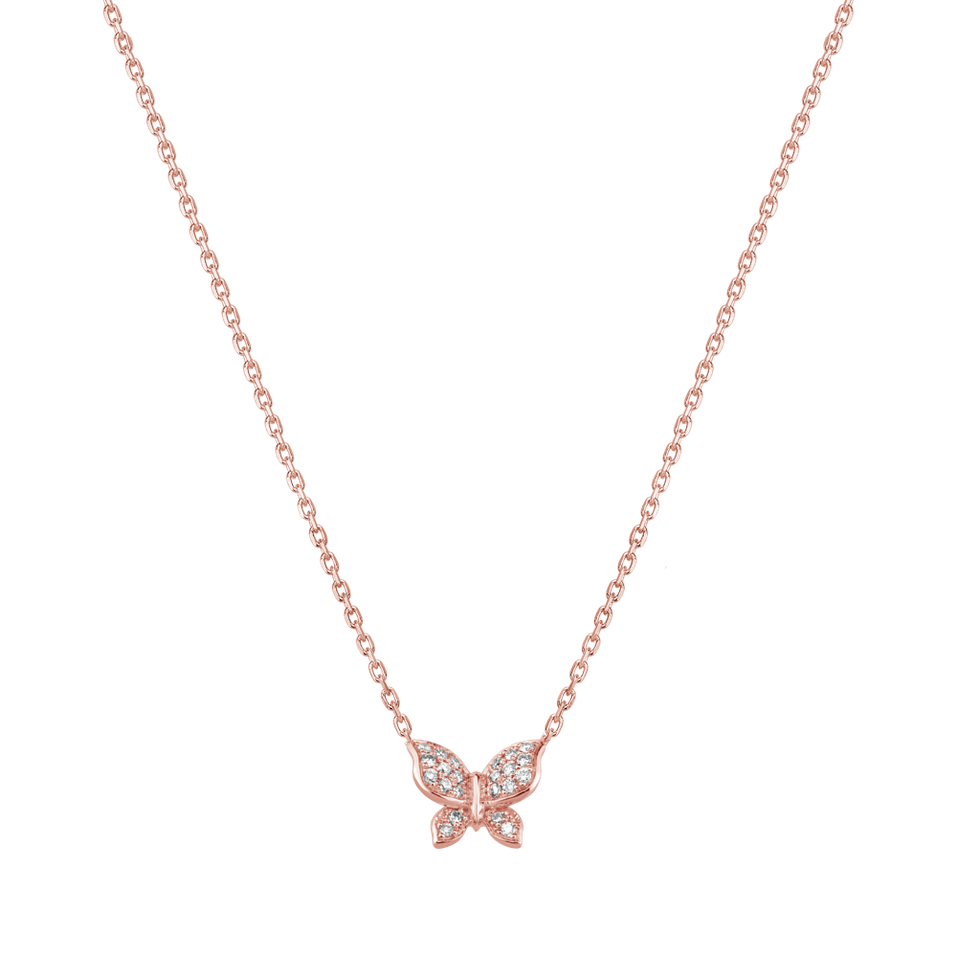 Náhrdelník s diamanty Butterfly Touch
