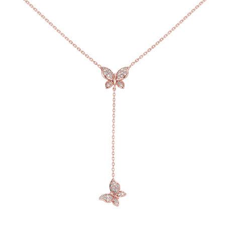 Náhrdelník s diamanty Butterfly Soul