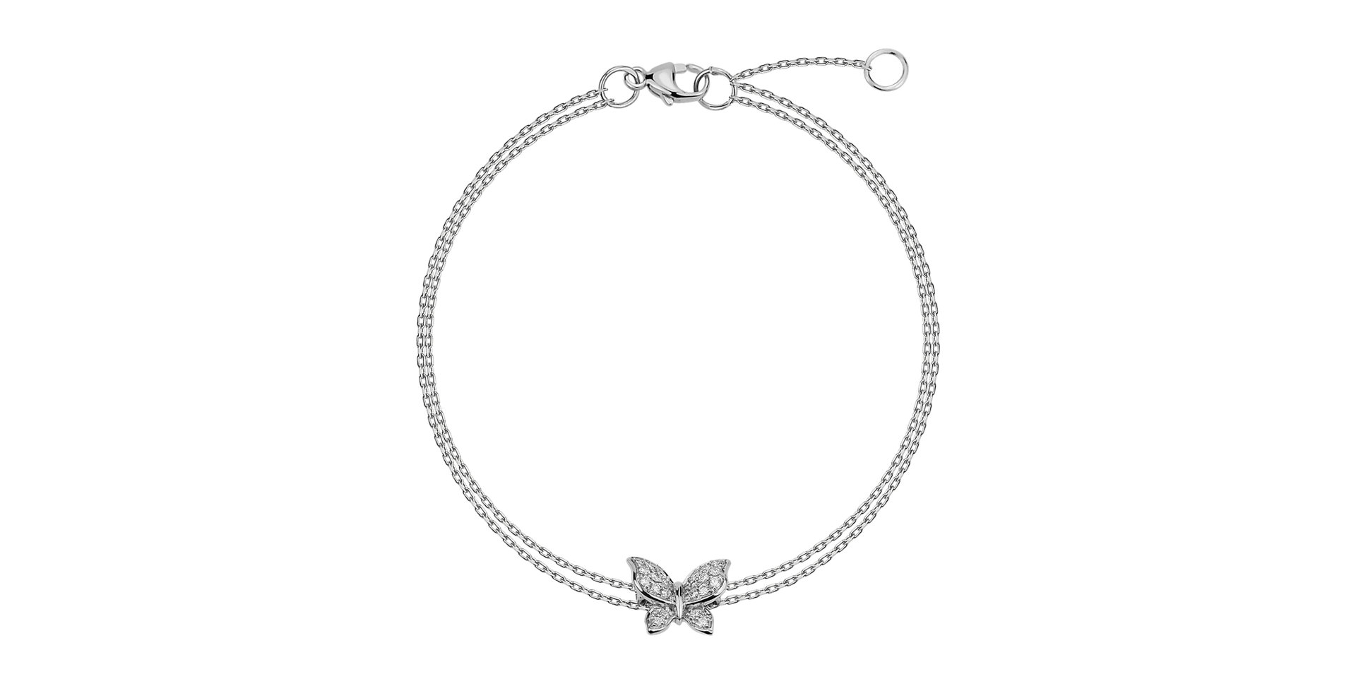 Náramek s diamanty Butterfly Charm