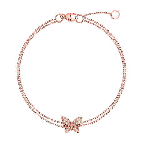 Náramek s diamanty Butterfly Charm