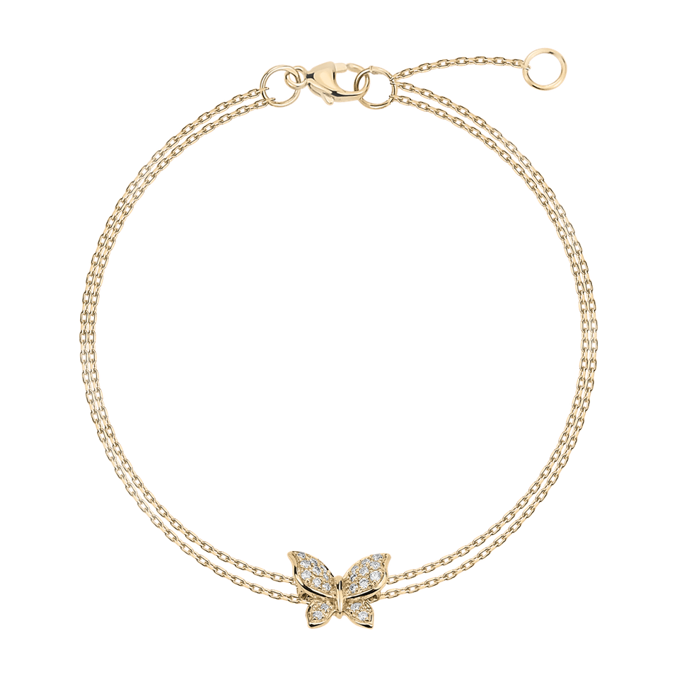 Náramek s diamanty Butterfly Charm